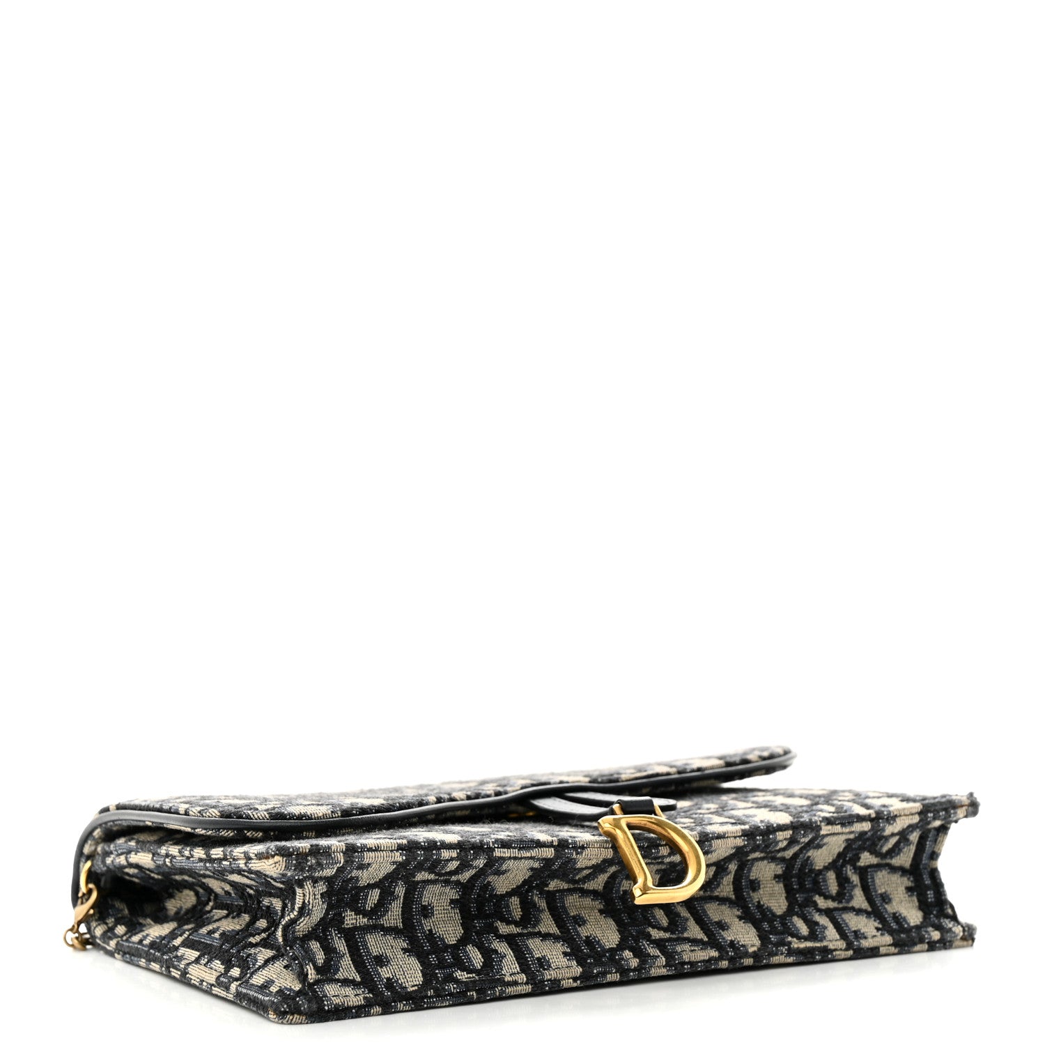 Christian Dior Oblique Saddle Chain Pouch Blue 4 of 13