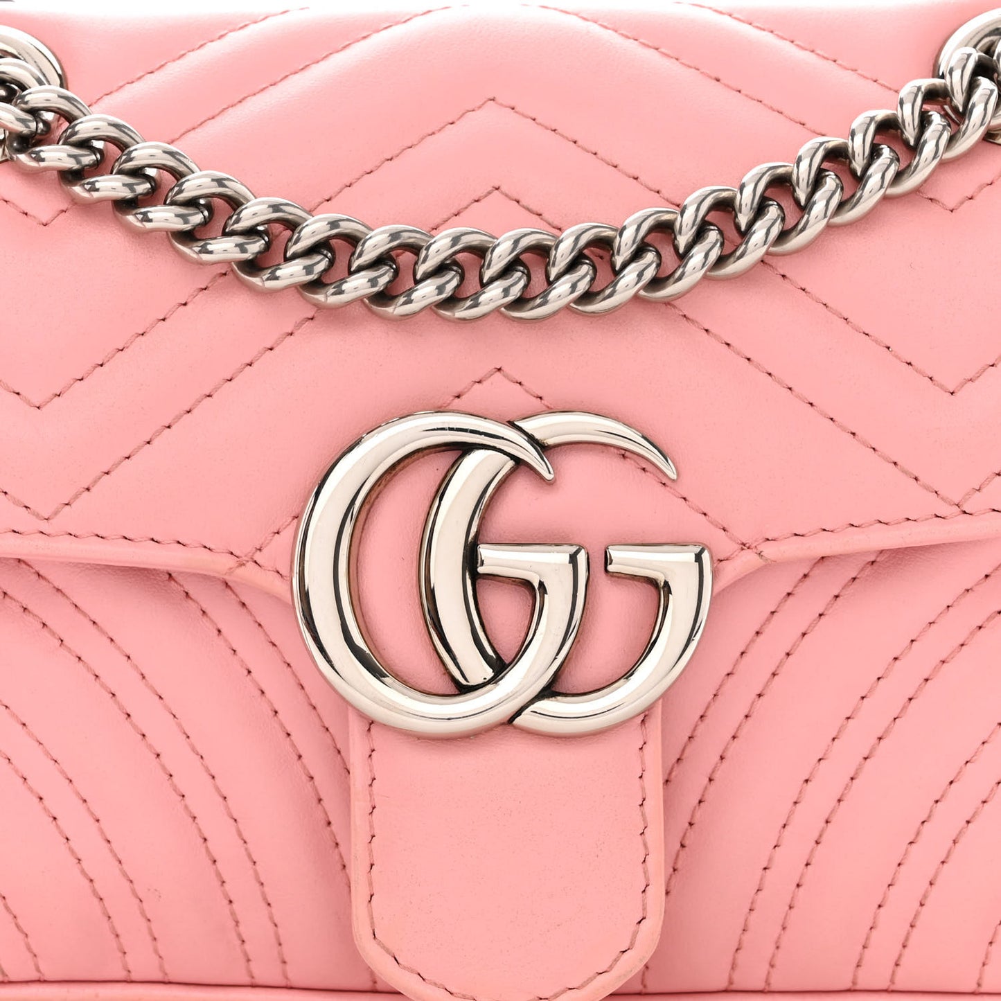 Calfskin Matelasse Mini GG Marmont Shoulder Bag Wild Rose