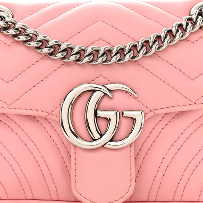 Gucci Calfskin Matelasse Mini GG Marmont Shoulder Bag Wild Rose 8 of 13
