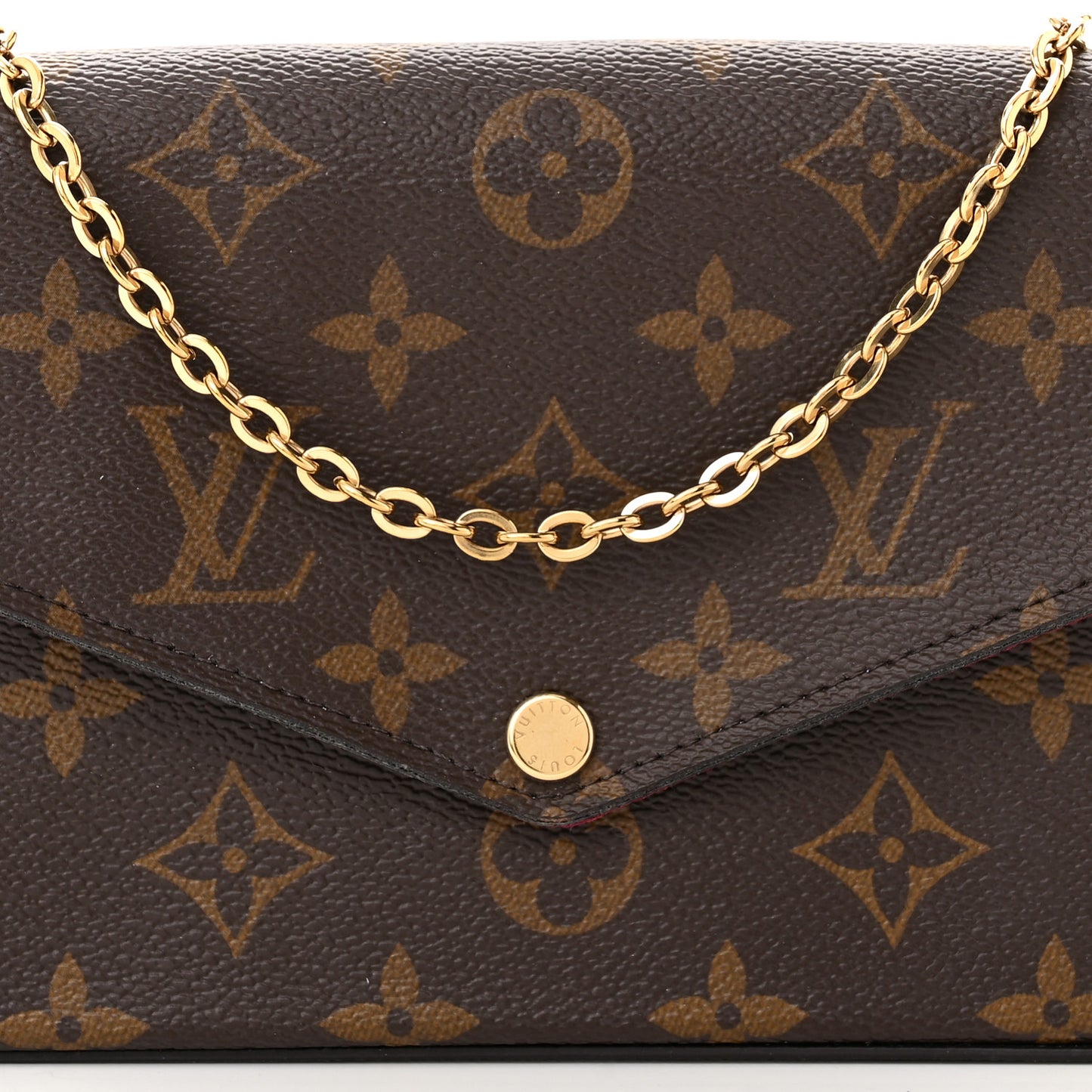 Monogram Pochette Felicie Chain Wallet Fuchsia