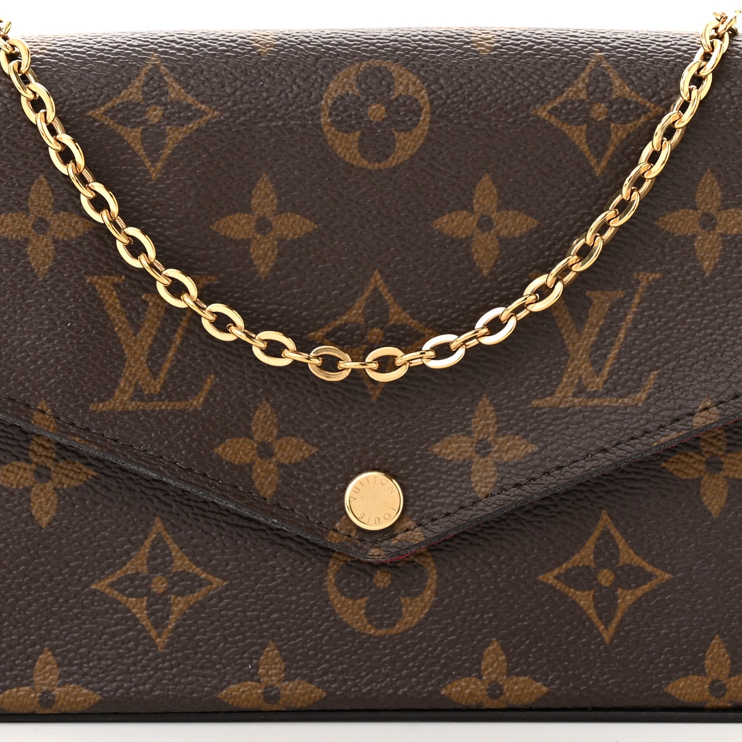 Louis Vuitton Monogram Pochette Felicie Chain Wallet Fuchsia 8 of 11