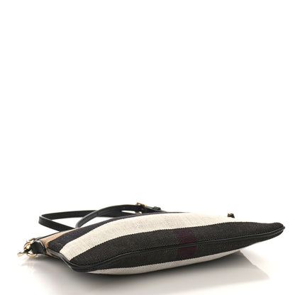 Burberry Mega Check Peyton Crossbody Clutch Bag Black 4 of 8