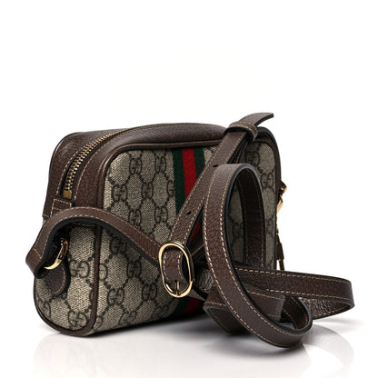 Gucci GG Supreme Monogram Web Mini Ophidia Shoulder Bag Brown 3 of 10