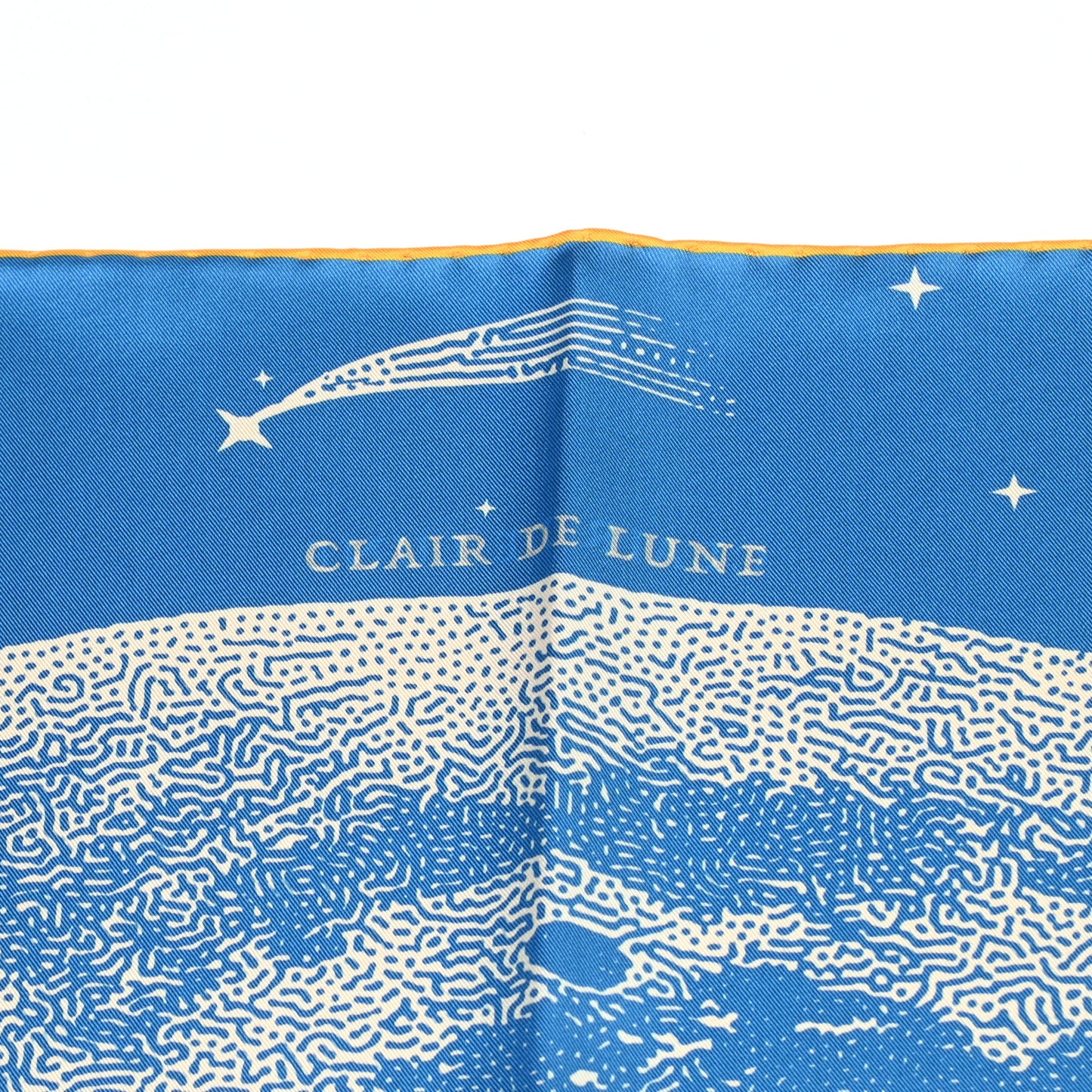Silk Clair De Lune Double Face Scarf 90 Black Jaune D'Or Bleu