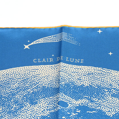 Hermes Silk Clair De Lune Double Face Scarf 90 Black Jaune D'Or Bleu 9 of 9