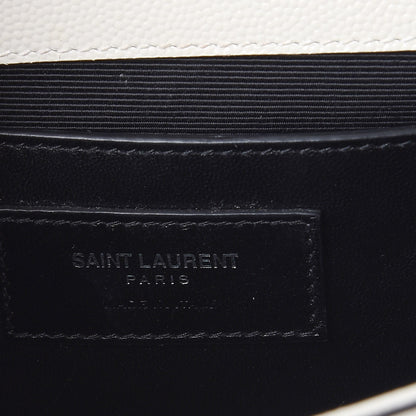 Saint Laurent Grain De Poudre Medium Classic Monogram Kate Satchel Porcellana Black 7 of 11