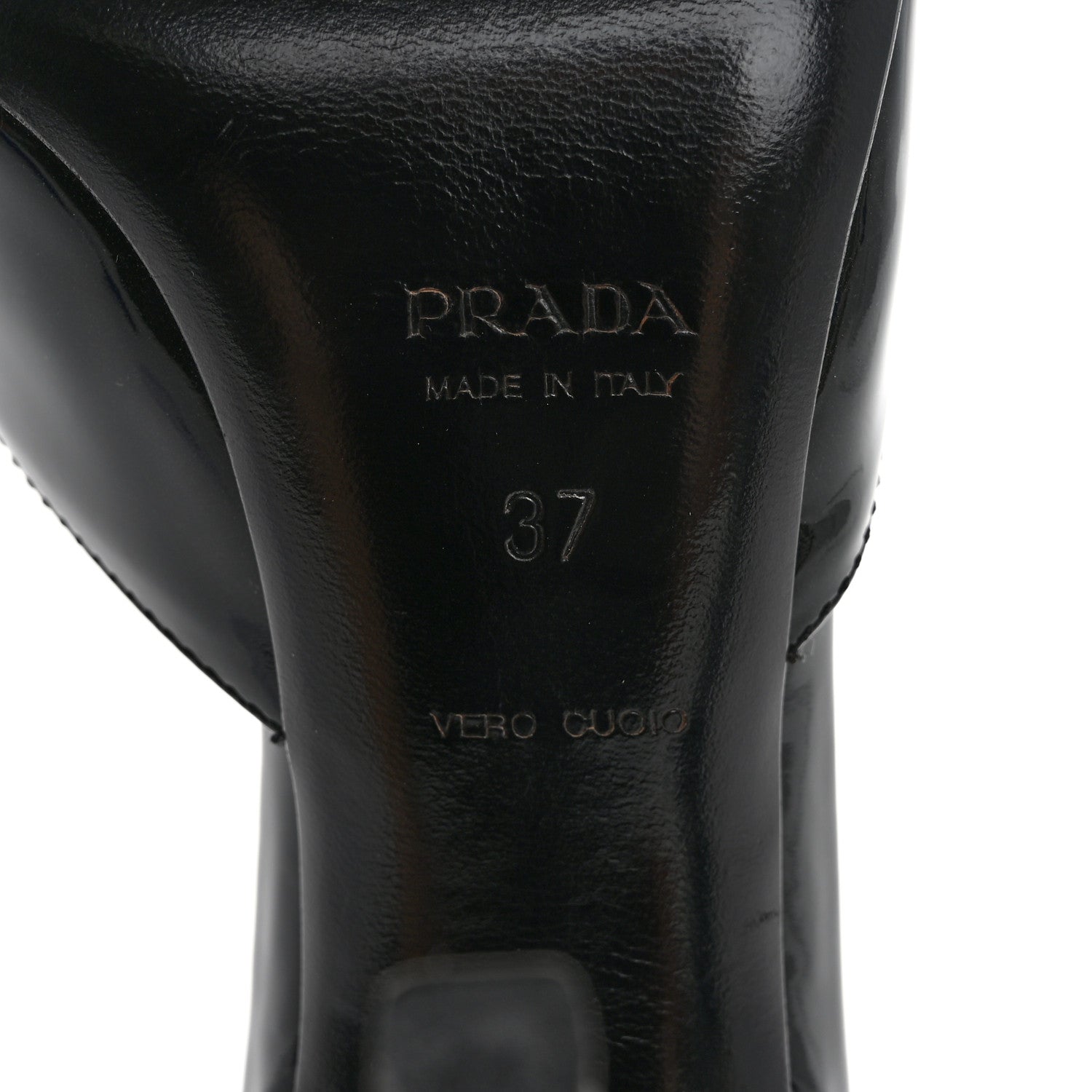 Prada Vernice Metal Pumps 37 Black 8 of 12