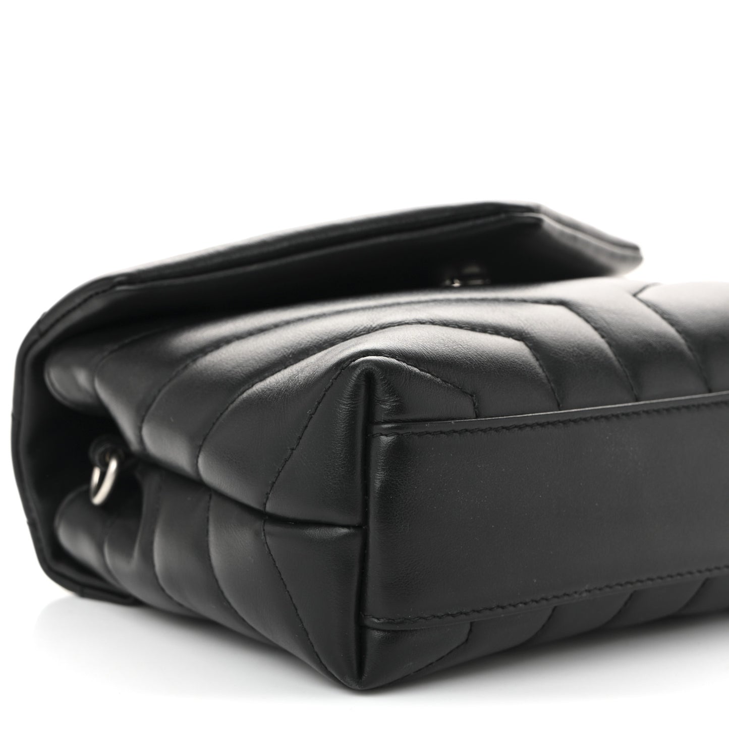 Calfskin Y Quilted Monogram Toy Loulou Crossbody Bag Black