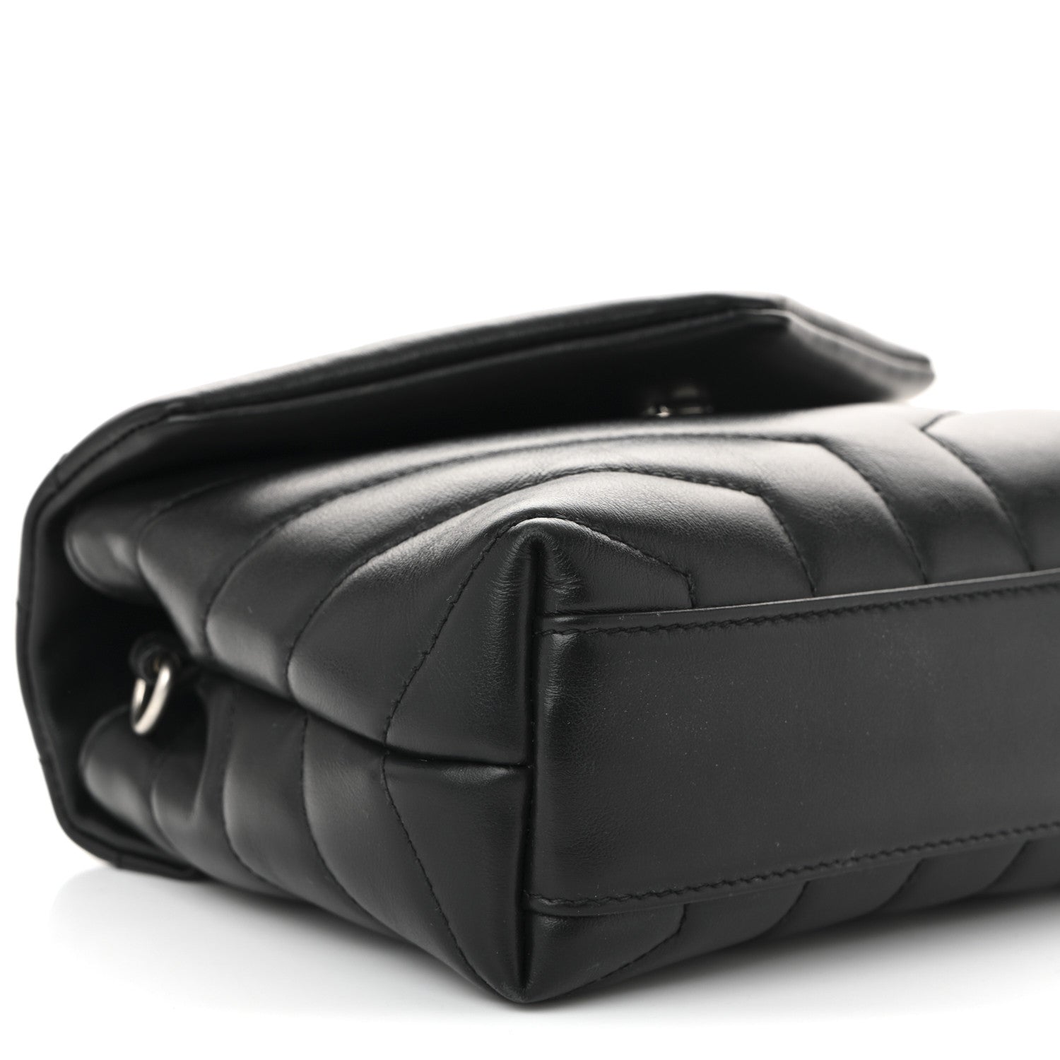Saint Laurent Calfskin Y Quilted Monogram Toy Loulou Crossbody Bag Black 9 of 10
