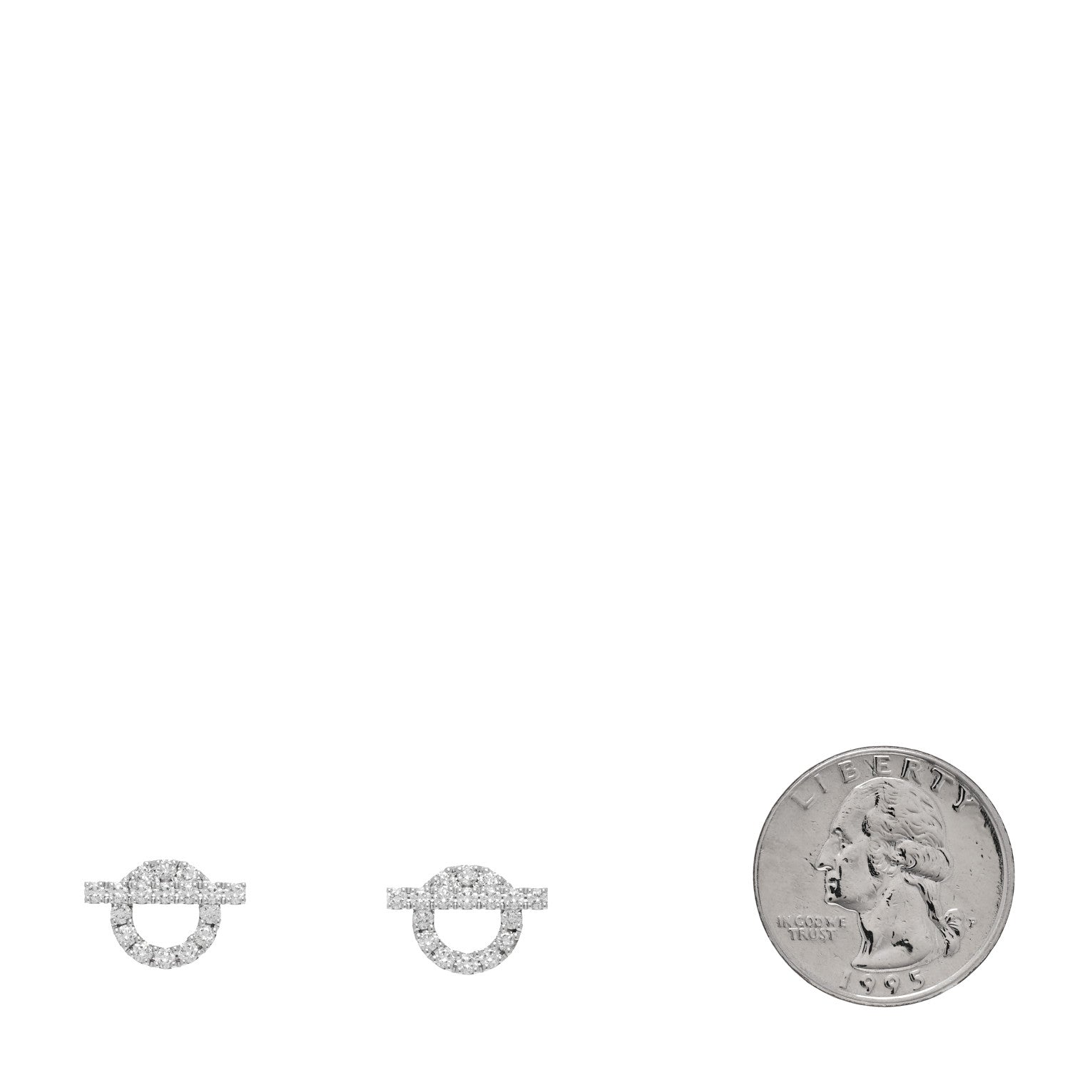 Hermes 18K White Gold Diamond Finesse Earrings 2 of 5