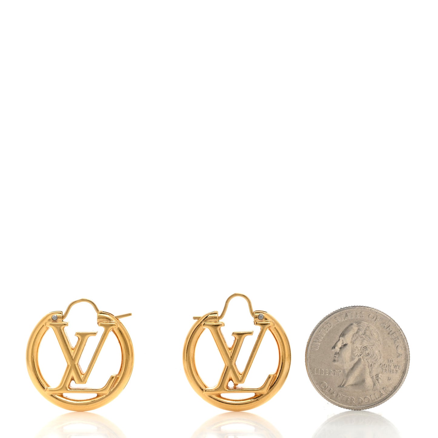 Metal Small Louise Hoop Earrings Gold