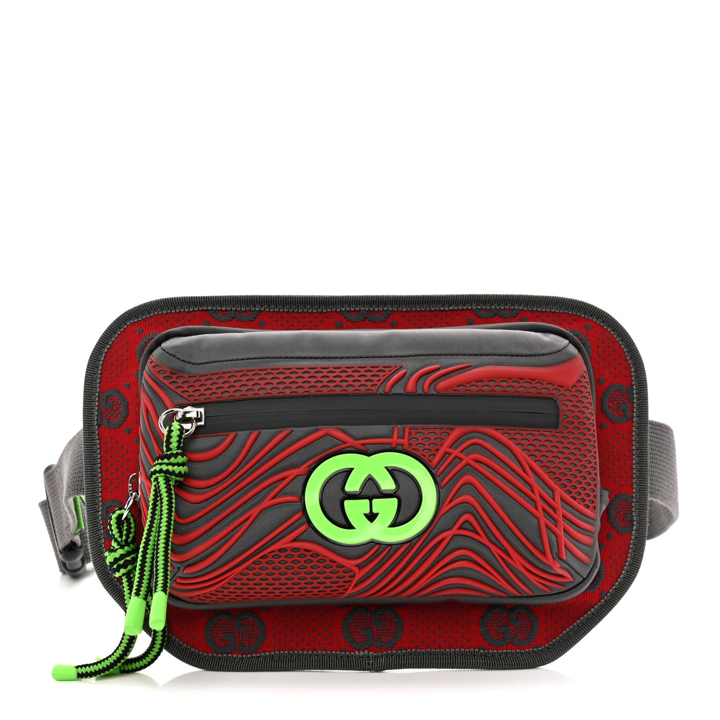 Jersey GG Monogram All Over Sporty Belt Bag Green Grey Multicolor