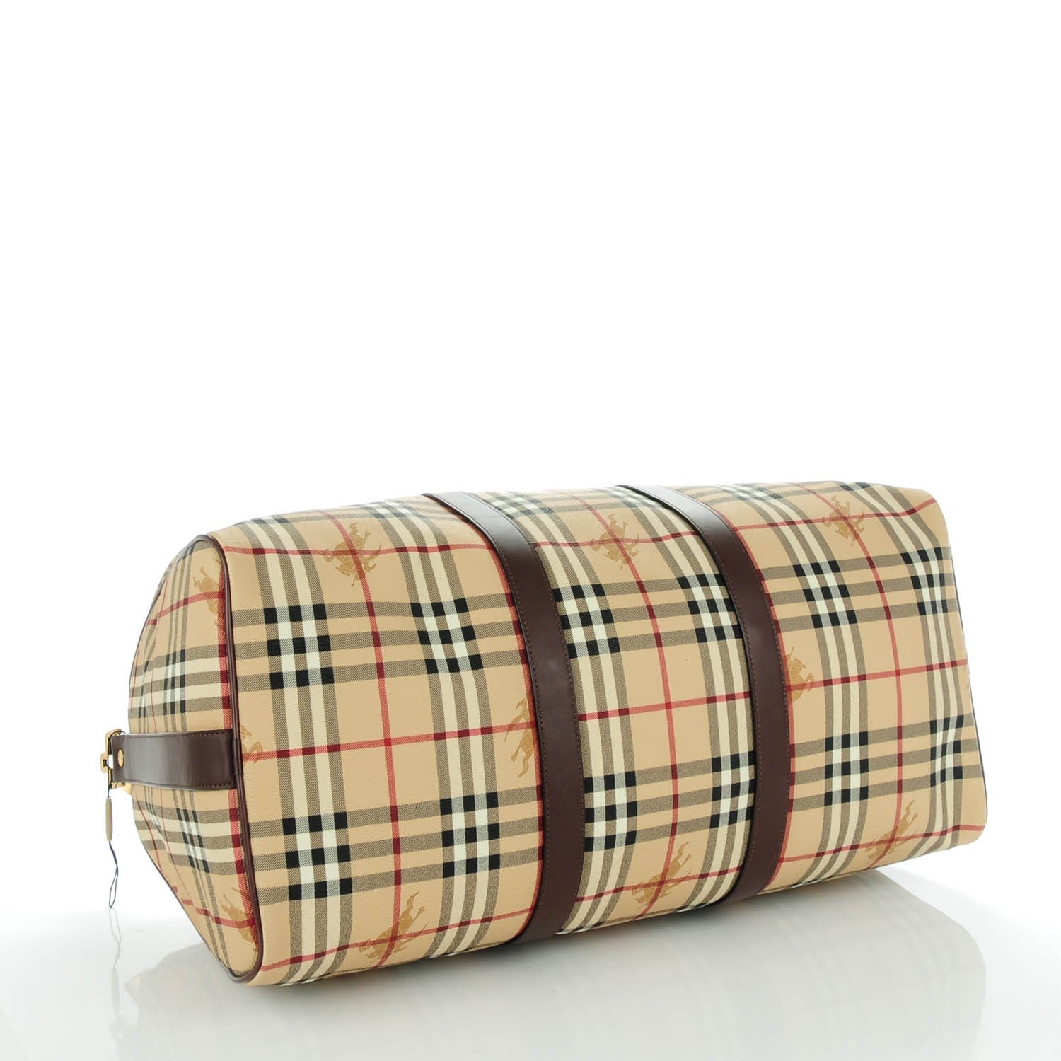 Burberry Haymarket Check Duffle Bag Dark Brown 4 of 7