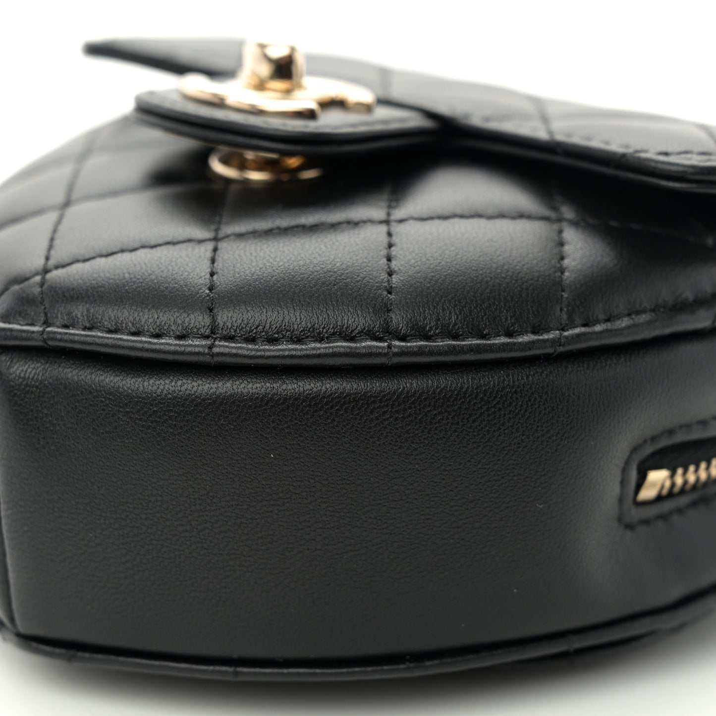 Lambskin Quilted CC In Love Heart Clutch With Chain Black