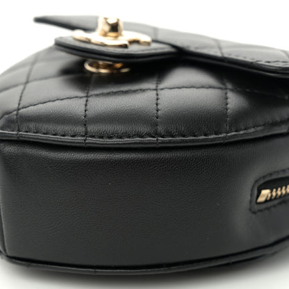Chanel Lambskin Quilted CC In Love Heart Clutch With Chain Black 10 of 11