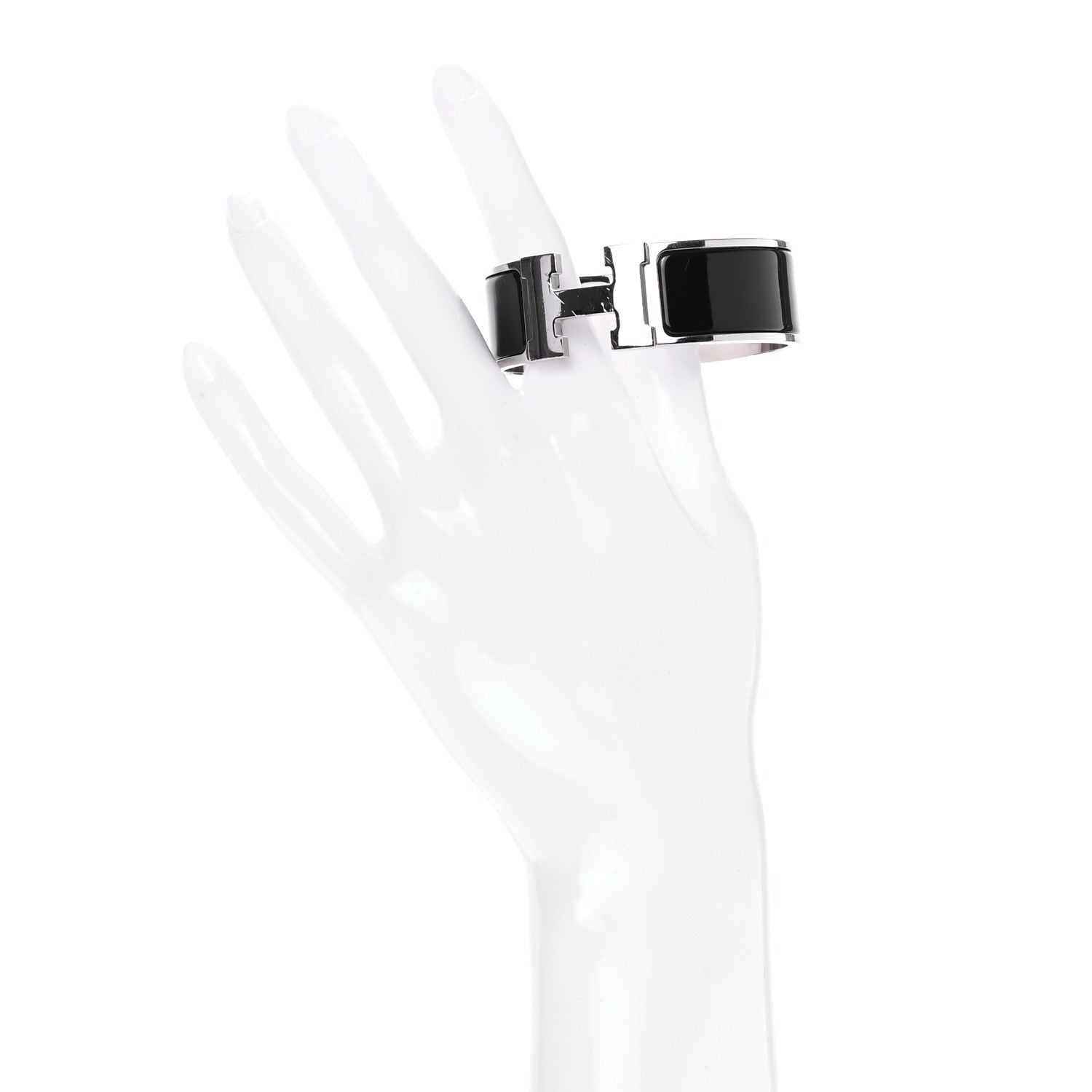 Hermes Enamel Wide Clic Clac H Bracelet PM Black 3 of 5