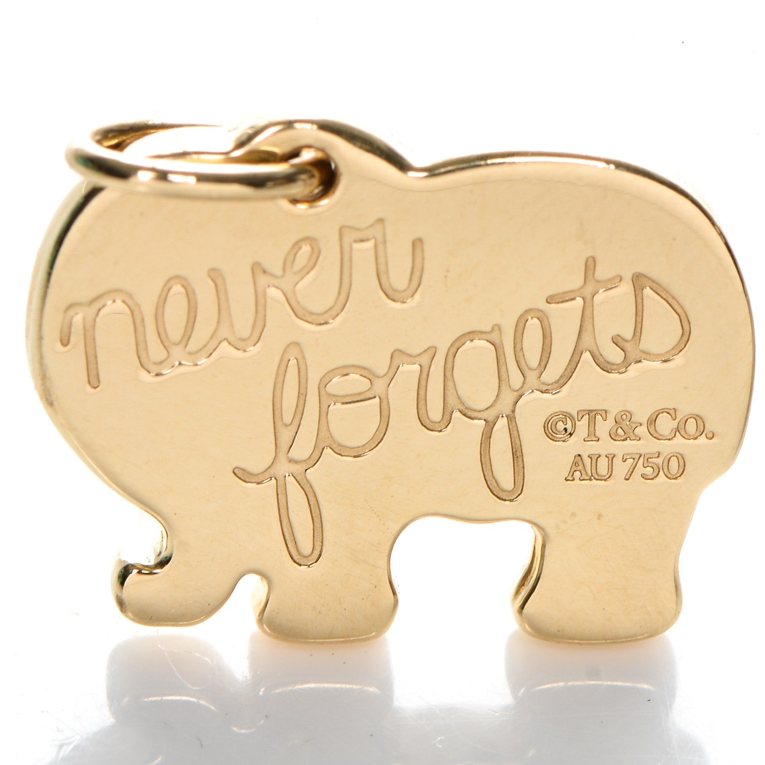 Tiffany 18K Yellow Gold Elephant Never Forgets Charm 3 of 4
