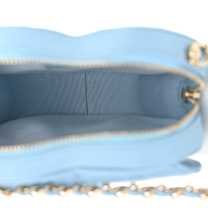 Chanel Lambskin Quilted CC In Love Heart Clutch With Chain Light Blue 5 of 11