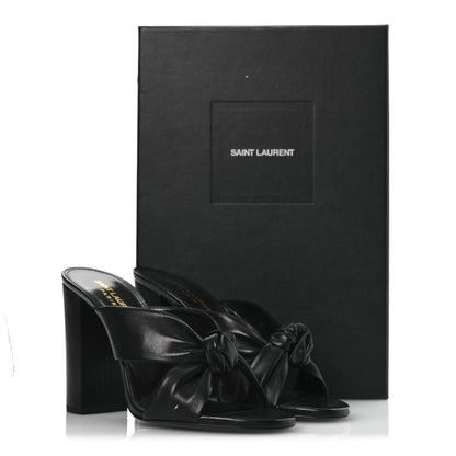 Saint Laurent Calfskin Bianca Knotted Mule Sandals 37 Black 14 of 14