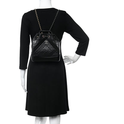 Chanel Aged Calfskin Quilted Small Gabrielle Backpack Black 2 of 12