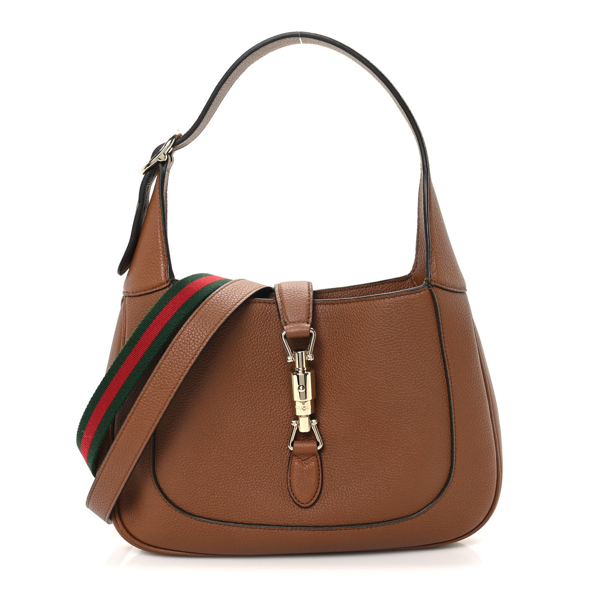 Gucci Grained Calfskin Web Medium Jackie 1961 Hobo Cuir 1 of 9