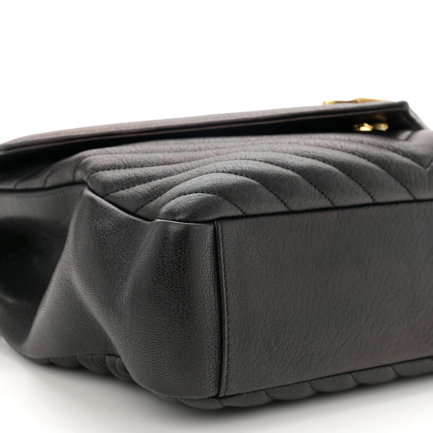 Saint Laurent Sheepskin Matelasse Chevron Monogram Large College Satchel Black Tulip 10 of 14
