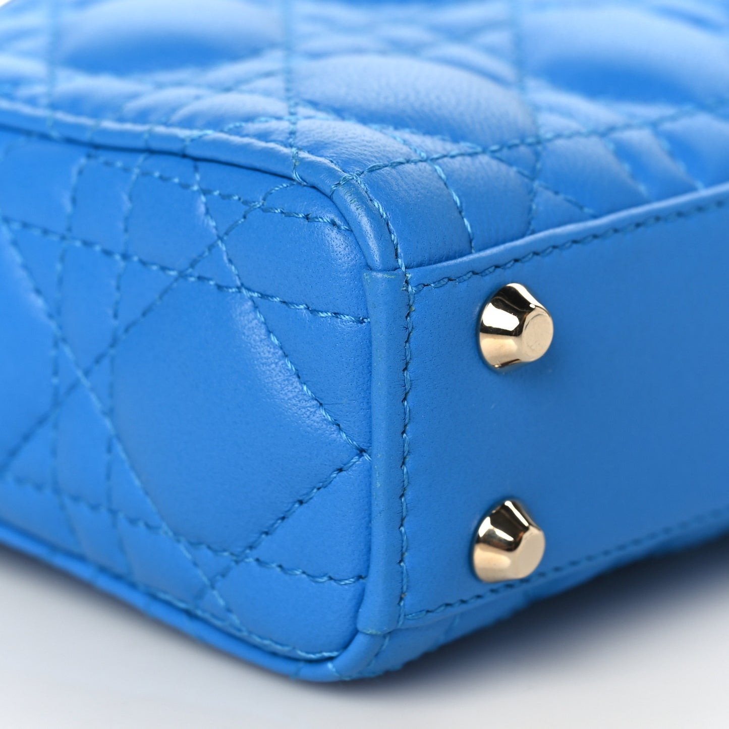 Lambskin Cannage Micro Lady Dior Blue
