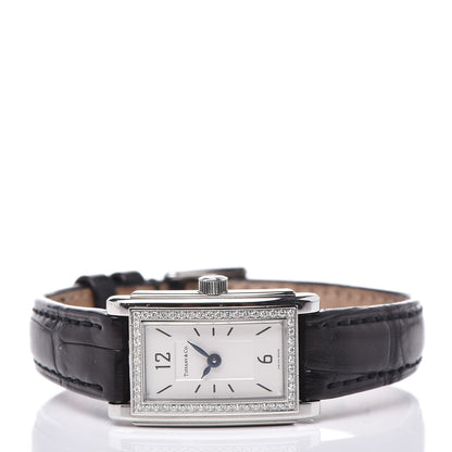 Tiffany Stainless Steel Alligator Diamond Bezel 18mm Resonator Quartz Watch 3 of 7