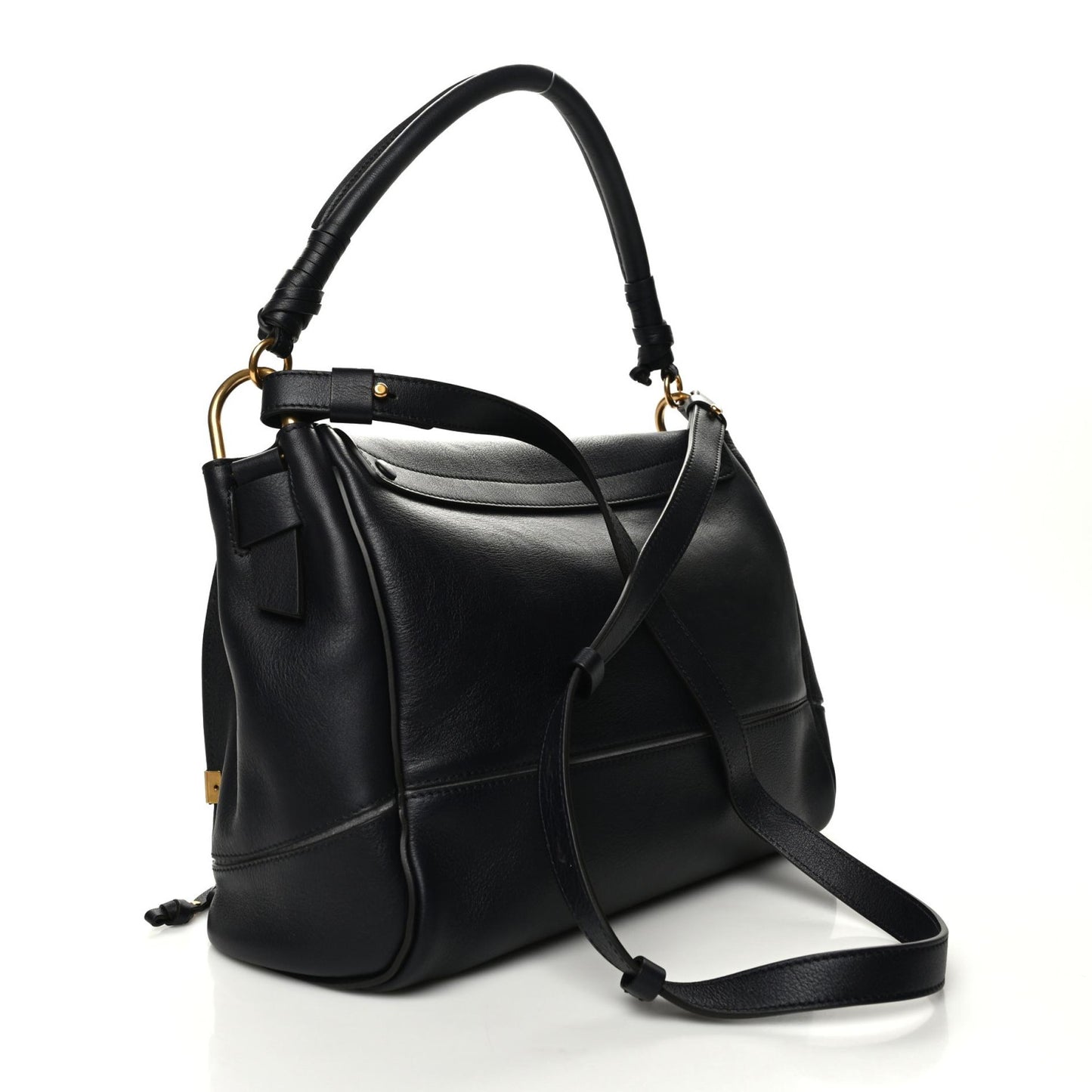 Calfskin Medium Owen Flap Bag Full Blue