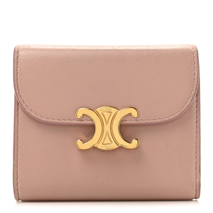 Celine Shiny Calfskin Small Triomph Wallet Antique Rose 1 of 14