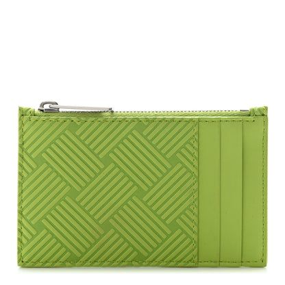 Bottega Veneta Nappa Embossed Intrecciato Zipped Card Case Kiwi 1 of 9