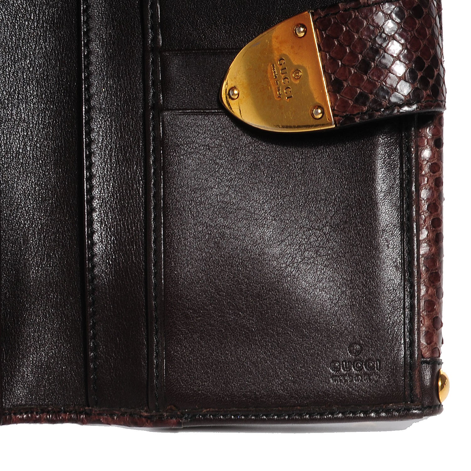 Gucci Python Babouska Continental Wallet Brown 6 of 7