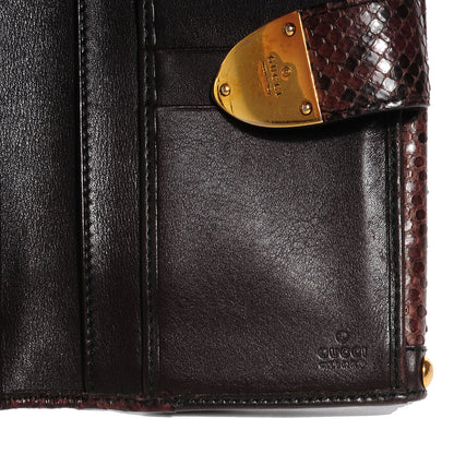 Gucci Python Babouska Continental Wallet Brown 6 of 7