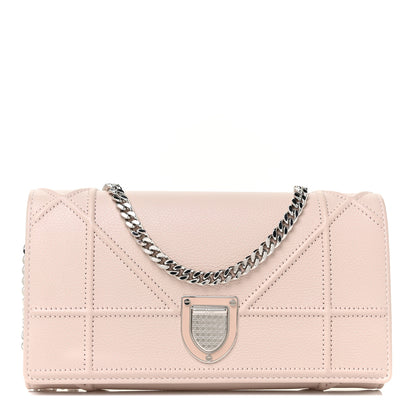 Christian Dior Grained Calfskin Diorama Wallet on Chain Pouch Rose Poudre 1 of 11