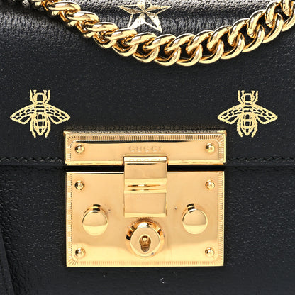 Gucci Grained Calfskin Bee Star Small Padlock Shoulder Bag Black 9 of 12