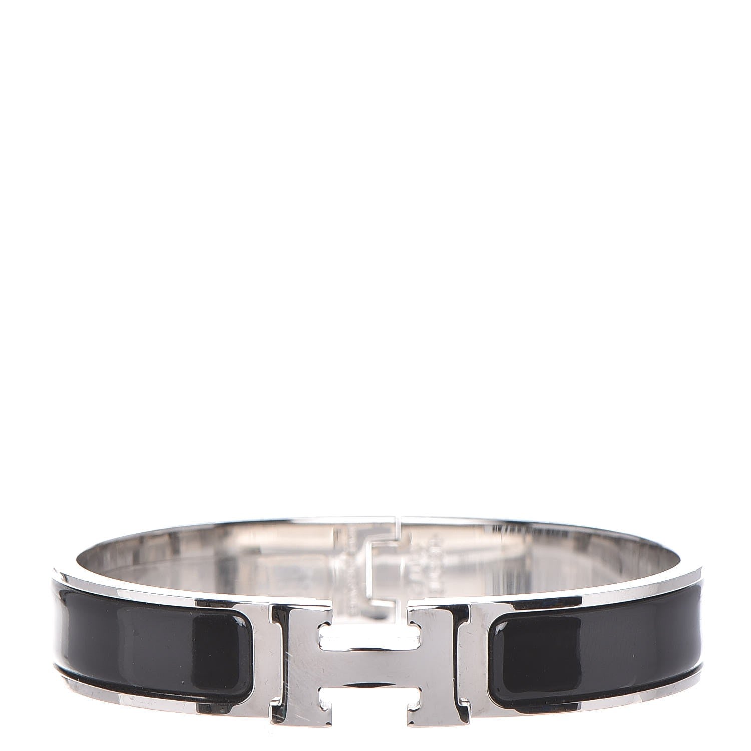 Hermes Enamel Narrow Clic Clac H Bracelet GM Black 1 of 5
