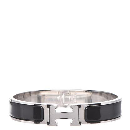 Hermes Enamel Narrow Clic Clac H Bracelet GM Black 1 of 5
