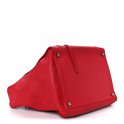 Celine Supple Calfskin Medium Phantom Luggage Vermillion 4 of 10