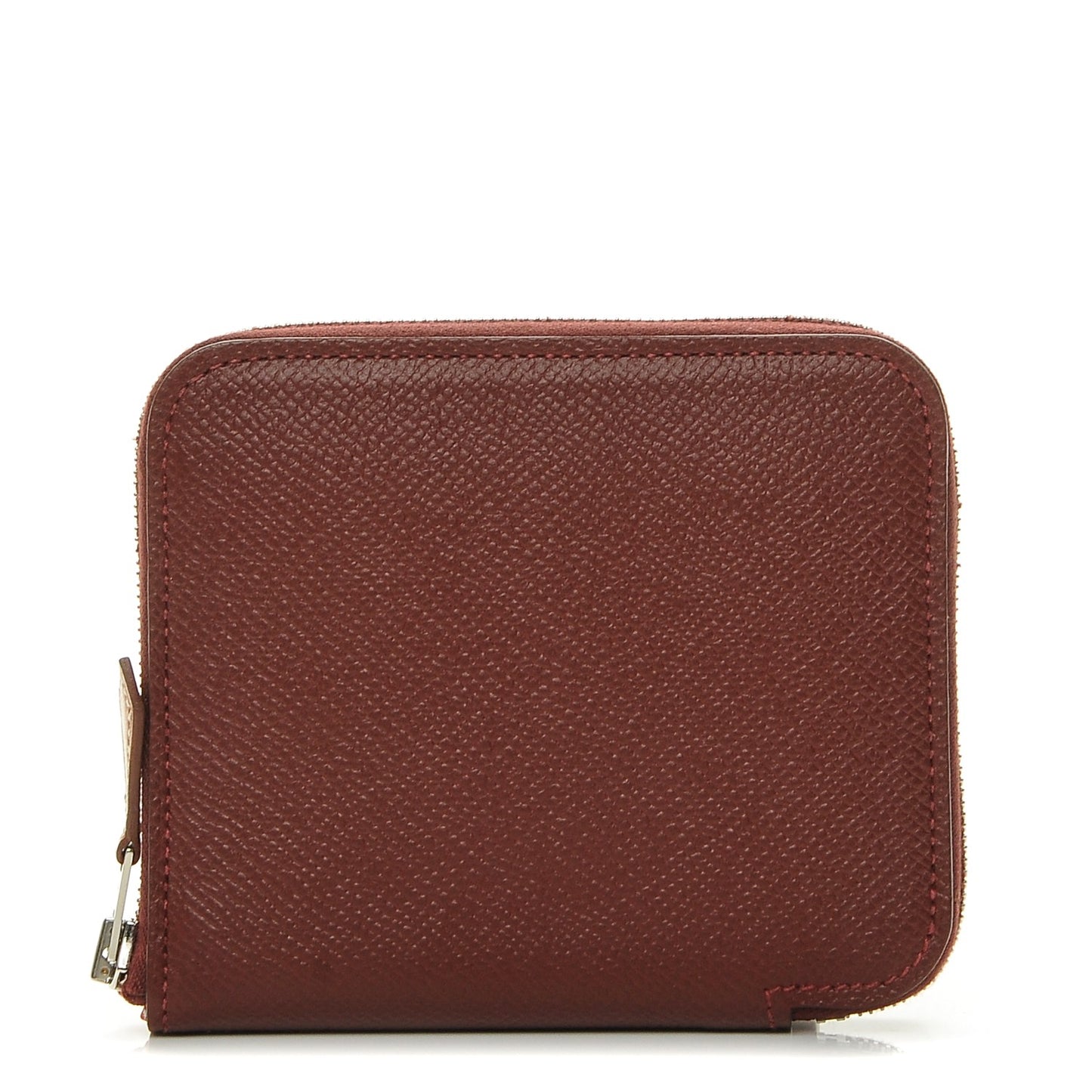 Epsom Silk'in Compact Wallet Rouge H Orange Poppy
