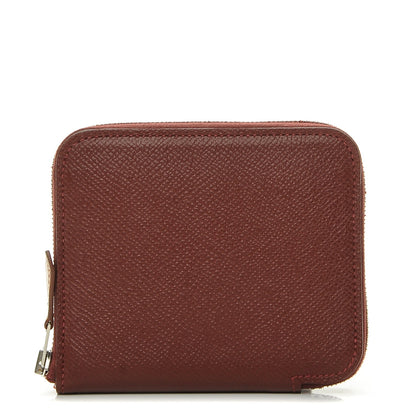 Hermes Epsom Silk'in Compact Wallet Rouge H Orange Poppy 1 of 7
