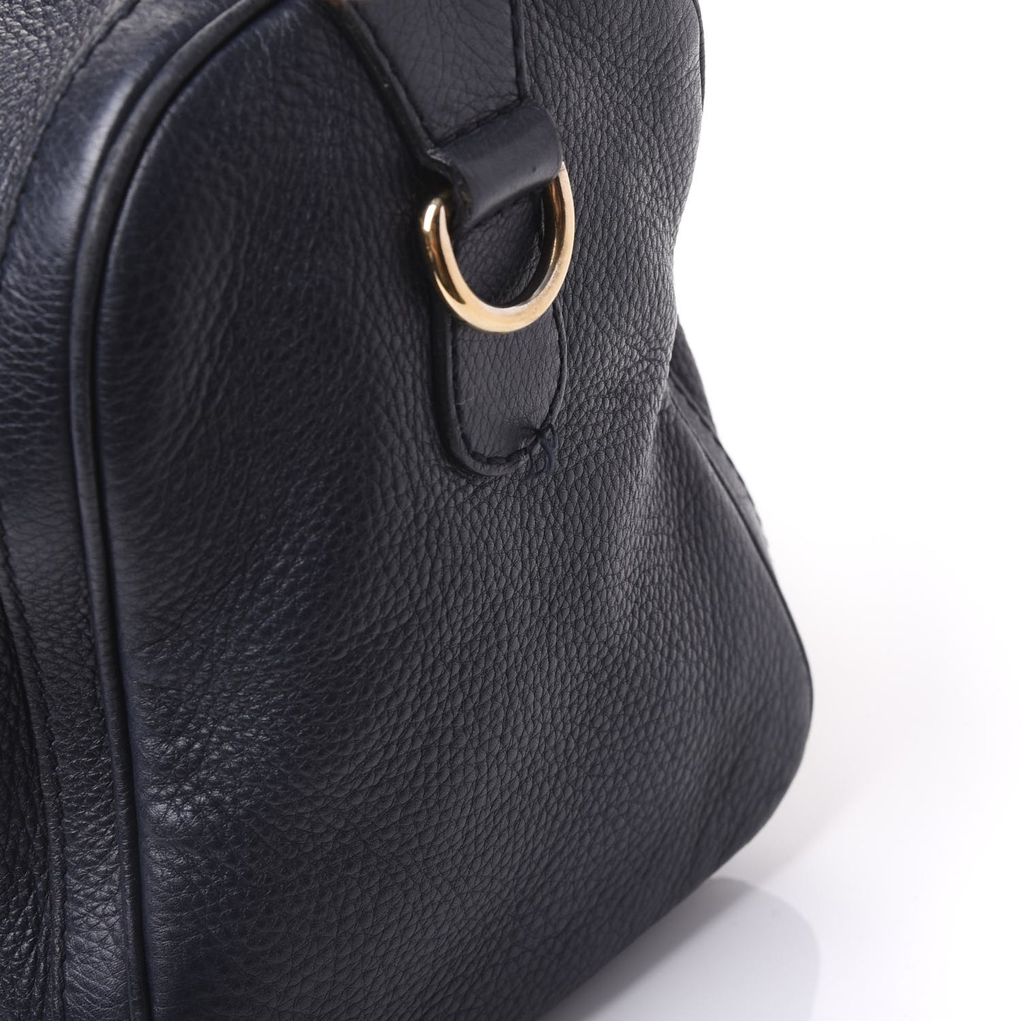 Calfskin Vintage Web Medium Boston Navy