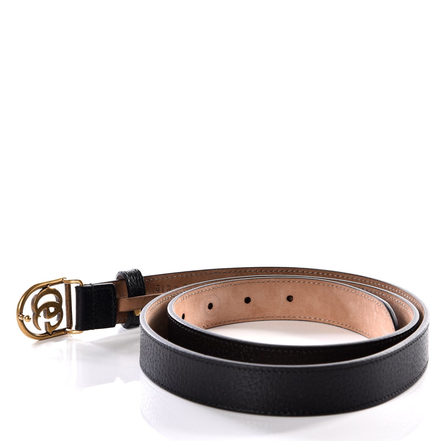 Calfskin Framed Double G Belt 100 40 Black
