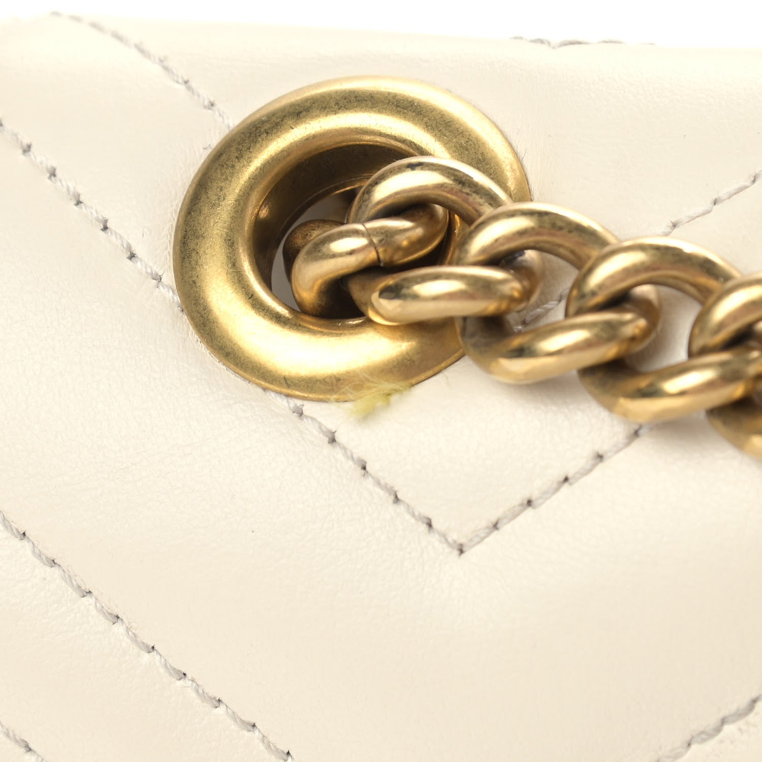 Gucci Calfskin Matelasse Mini GG Marmont Shoulder Bag White 9 of 11