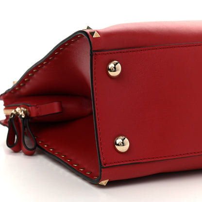 Valentino Garavani Vitello Rockstud Dome Shopper Rosso Valentino 8 of 10