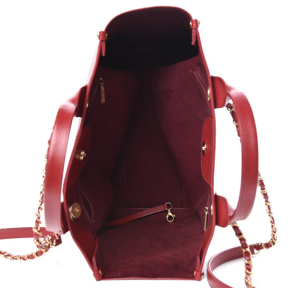 Chanel Caviar Small Studded Deauville Tote Red 5 of 10