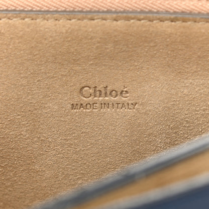 Chloe Suede Calfskin Medium Faye Shoulder Bag Silver Blue 6 of 10