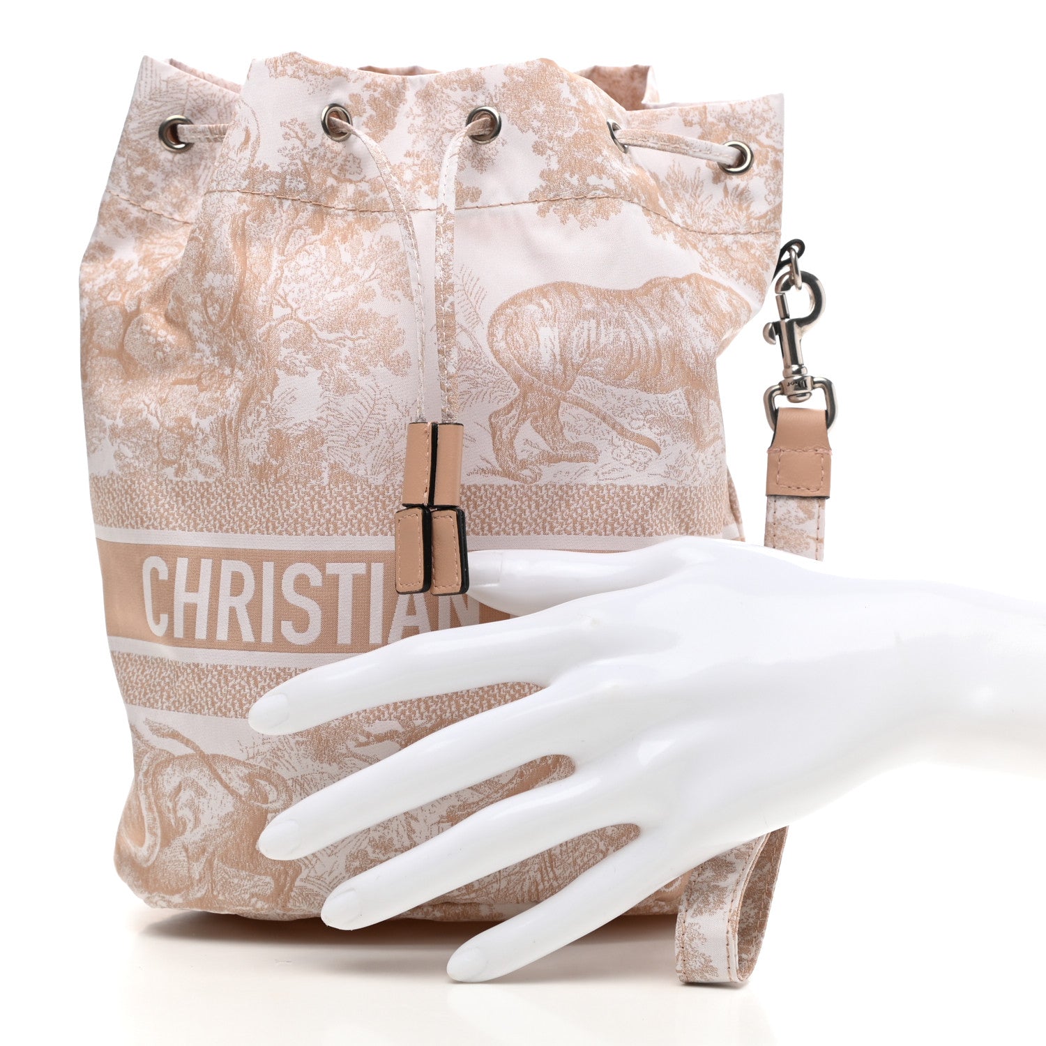 Christian Dior Technical Fabric Embroidered Toile De Jouy Sauvage DiorTravel Pouch Rose 2 of 9