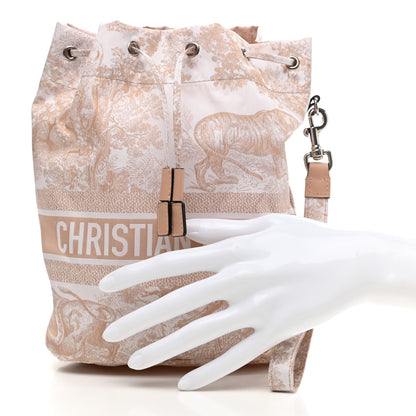 Christian Dior Technical Fabric Embroidered Toile De Jouy Sauvage DiorTravel Pouch Rose 2 of 9