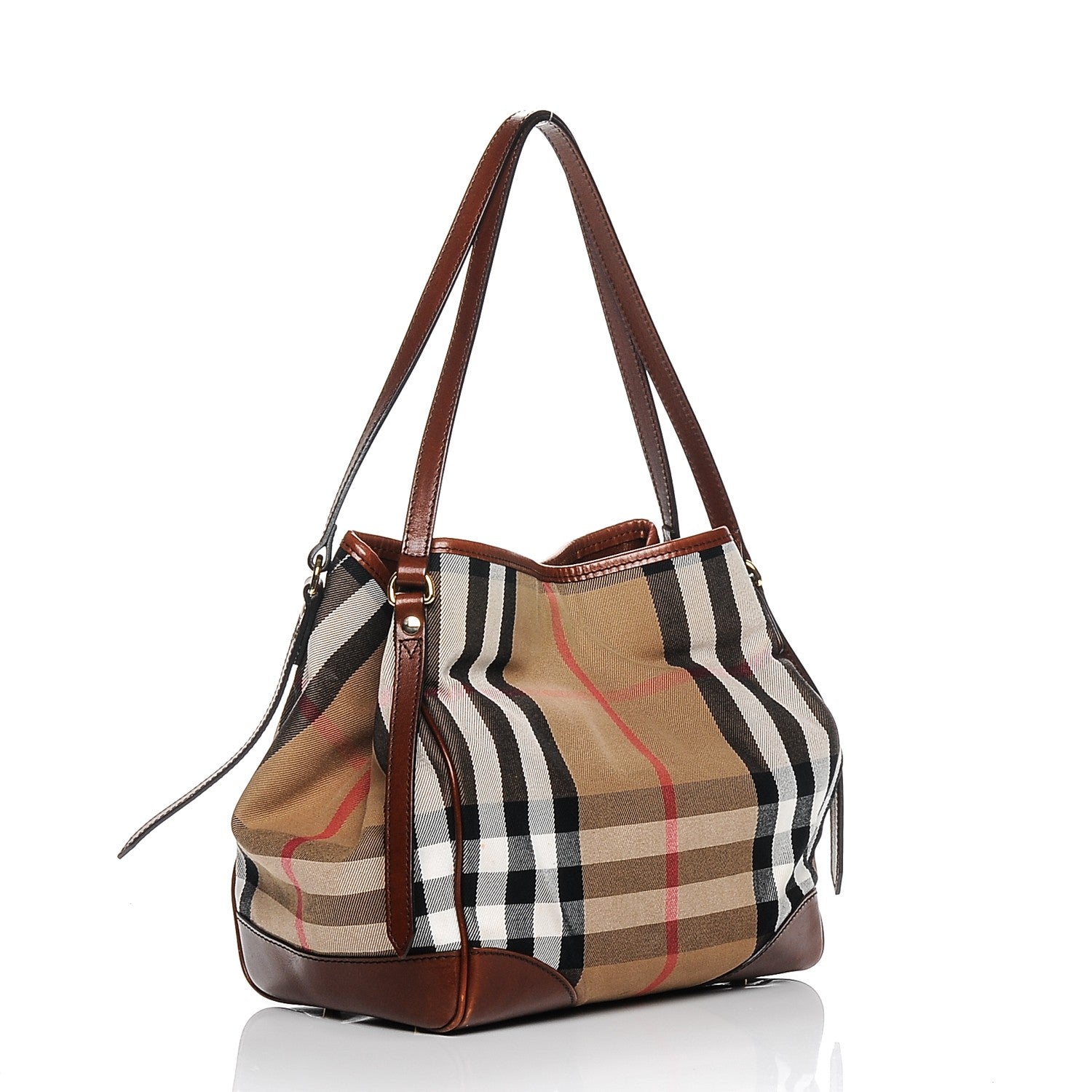 Burberry House Check Small Canterbury Tote Dark Tan 3 of 10