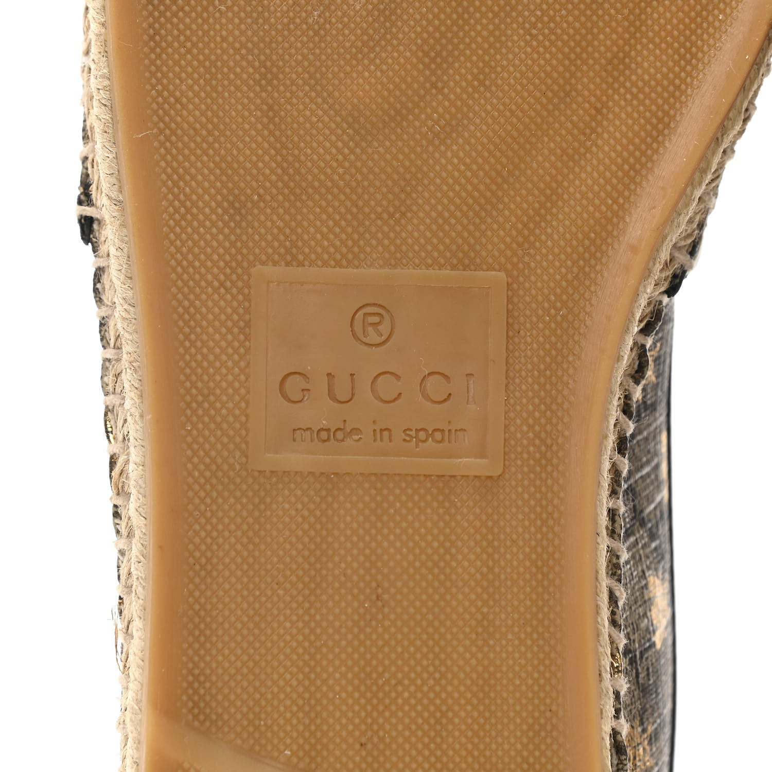 Gucci GG Supreme Monogram Bees Espadrille Flats 40 Beige Ebony Oro Black 6 of 10